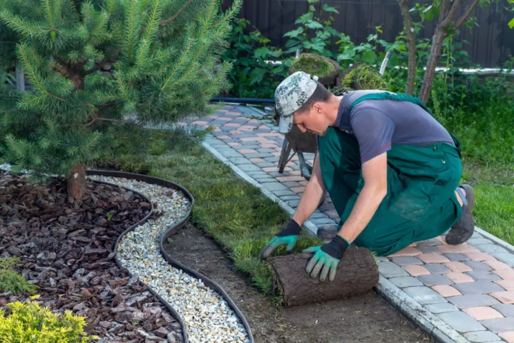 gardener working in a garden